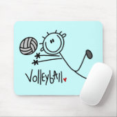 Grundlegende Strichmännchen-Volleyball-T-Shirts Mousepad (Mit Mouse)