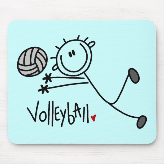 Grundlegende Strichmännchen-Volleyball-T-Shirts Mousepad (Vorne)