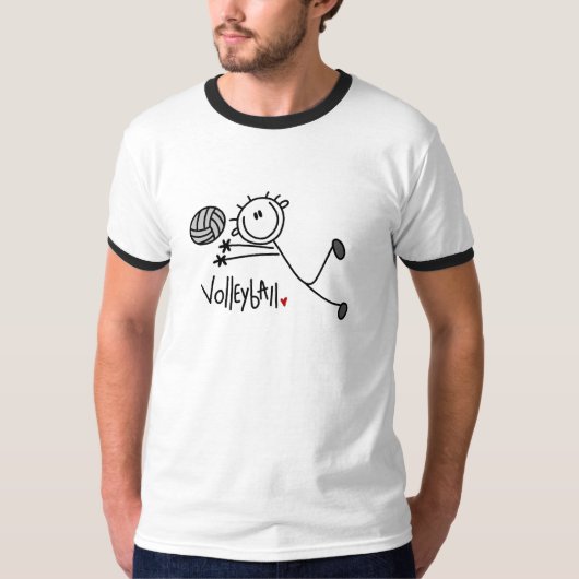 Grundlegende Strichmännchen-Volleyball-T-Shirts T-Shirt (Vorderseite)