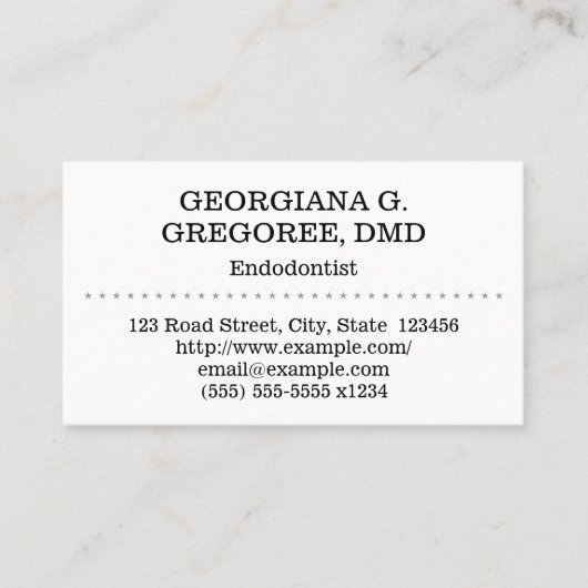 Grundlegende u. zurückhaltende visitenkarte (Vorderseite)