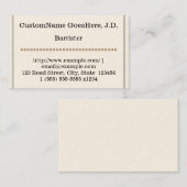 Grundlegende und konservative Barrister-Visitenkar Visitenkarte (Vorne/Hinten)
