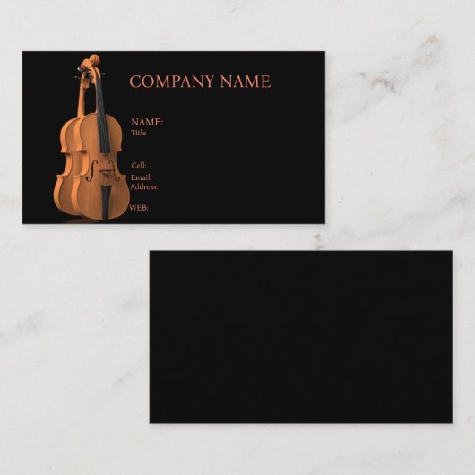 GRUNDLEGENDE UNTERNEHMENSKARTENVIOLIN, MUSIK, INST VISITENKARTE (Vorne/Hinten)