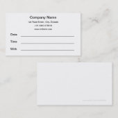 Grundlegende Verabredungs-Karten Terminkarte (Vorne/Hinten)