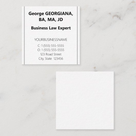 Grundlegende Visitenkarte (Vorne/Hinten)