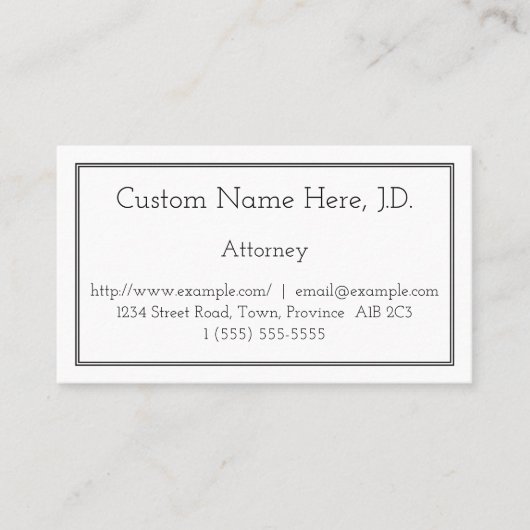 Grundlegende Visitenkarte (Vorderseite)