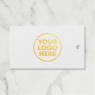 Grundlegende weiße 3,5" x 2" Foil-Tag-Visitenkarte Geschenkanhänger