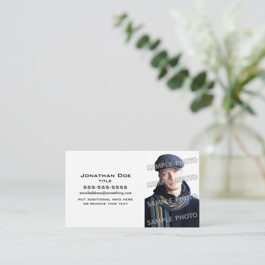 Grundlegende weiße Fotovorlage Visitenkarte (Stehend Vorderseite)