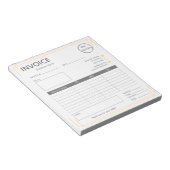 Grundlegende, weiße, orangefarbene Logo-Rechnung f Notizblock (angewinkelt)