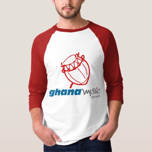 Grundlegender 3/4 HülseRaglan Ghanas Music.com T-Shirt (Vorderseite)