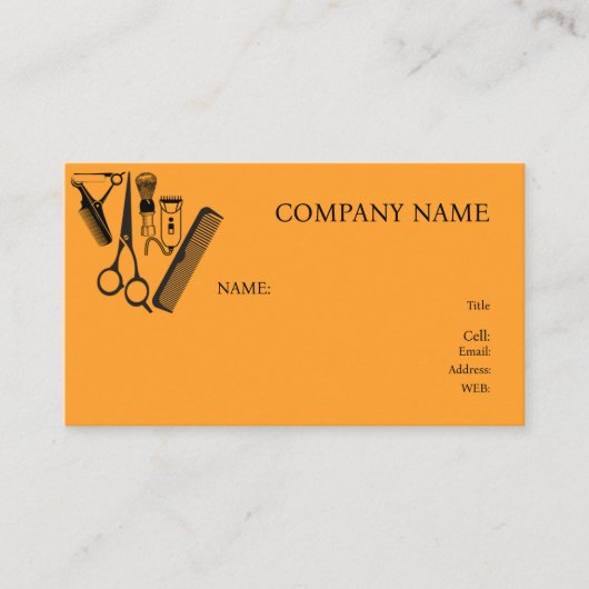 GRUNDLEGENDER BUSINESS CARD-Friseur Visitenkarte (Vorderseite)