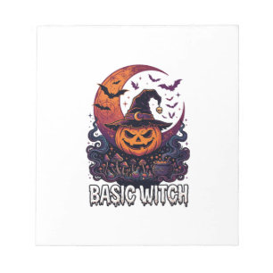Grundlegender Hexen-Halloween-Kürbis-Halbmond-Kess Notizblock
