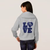Grundlegender Hoodie der Liebe-Gymnastik-Mädchen (Schwarz voll)