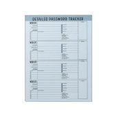 Grundlegender Kennworttracker mit Benutzername Notizblock (Rotiert)