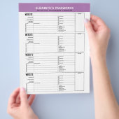 Grundlegender Kennworttracker mit Benutzernamen un Flyer (Hand)