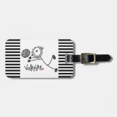 Grundlegender männlicher Strichmännchen-Volleyball Gepäckanhänger (Vorderseite horizontal)