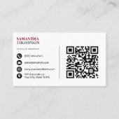 Grundlegender Minimalistischer Beruflicher QR-Code Visitenkarte (Rückseite)