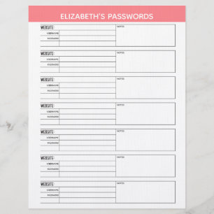 Grundlegender Passwort-Tracker mit Benutzername un Briefbogen