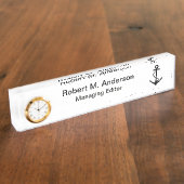 Grundlegender schwarzer Anker Namensplakette (Seite)