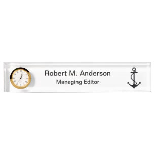 Grundlegender schwarzer Anker Namensplakette