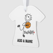 Grundlegender Strichmännchen-Basketball-Spieler Ornament (Vorderseite)