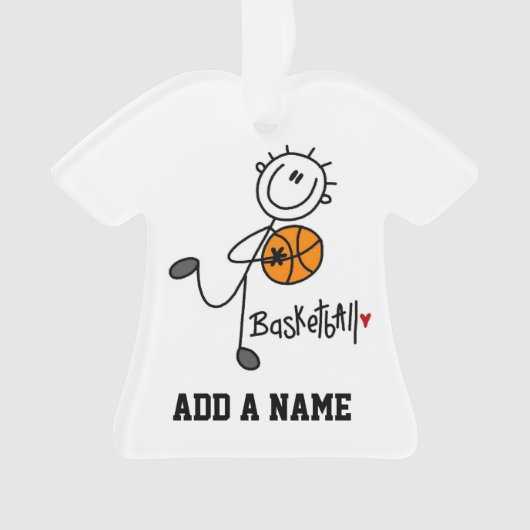 Grundlegender Strichmännchen-Basketball-Spieler Ornament (Vorderseite)