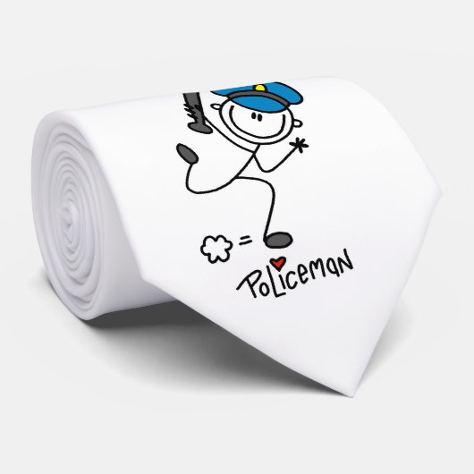 Grundlegender Strichmännchen-Polizei-Offizier Krawatte (Gerollt)