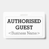 Grundlegendes Abzeichen "AUTHORIZED GUEST" Ausweis (Rückseite)