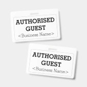 Grundlegendes Abzeichen "AUTHORIZED GUEST" Ausweis (Vorder- & Rückseite)