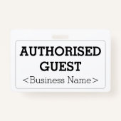 Grundlegendes Abzeichen "AUTHORIZED GUEST" Ausweis (Vorderseite)