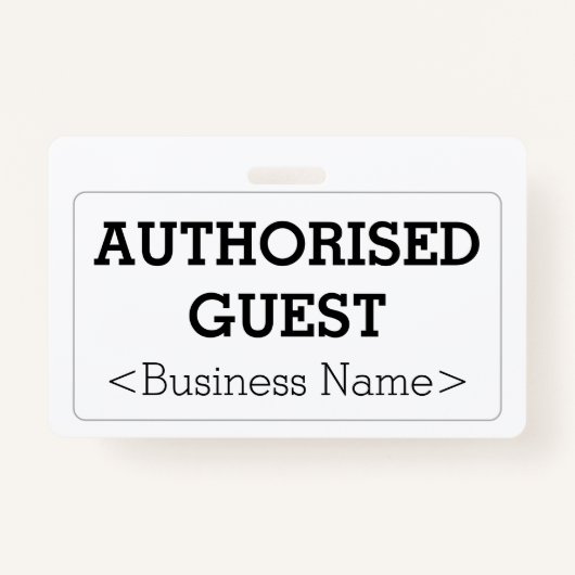 Grundlegendes Abzeichen "AUTHORIZED GUEST" Ausweis (Rückseite)