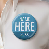 Grundlegendes Blue White Custom Campaign Design Button