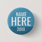 Grundlegendes Blue White Custom Campaign Design Button (Vorderseite)
