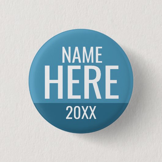 Grundlegendes Blue White Custom Campaign Design Button (Vorderseite)