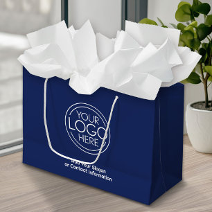 Grundlegendes Büro-Geschäftslogo mit Kontaktinform Große Geschenktüte