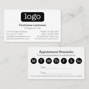 Grundlegendes Geschäftslogodesign 7-Tage-Zeitplan Terminkarte