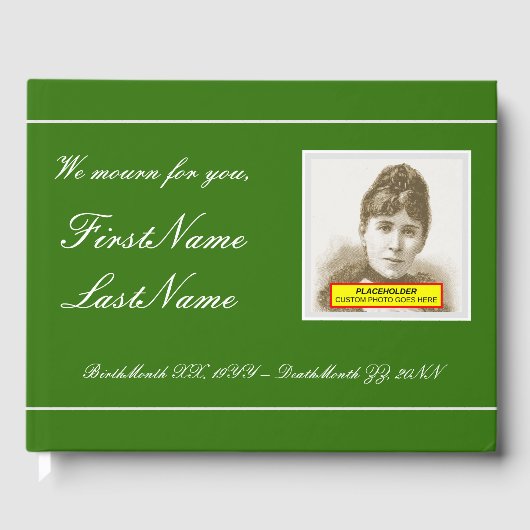 Grundlegendes, individuelles Bestattungs-/Memorial Gästebuch (Vorderseite)