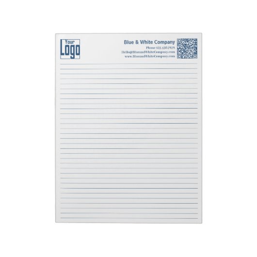 Grundlegendes Logo QR-Code Blaue Linie College-Reg Notizblock (Rotiert)