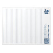 Grundlegendes Logo QR-Code Blaue Linie College-Reg Notizblock (Vorderseite)