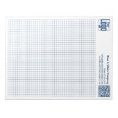 Grundlegendes Logo QR-Code Blaues Gitterdiagramm C Notizblock (Vorderseite)