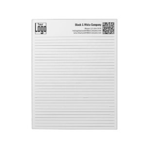 Grundlegendes Logo QR-Code schwarze Linie College- Notizblock