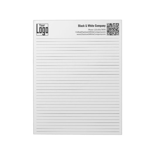 Grundlegendes Logo QR-Code schwarze Linie College- Notizblock (Rotiert)