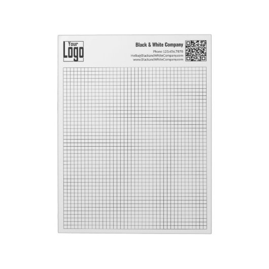 Grundlegendes Logo QR-Code Schwarzes Gitterdiagram Notizblock (Rotiert)