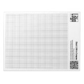 Grundlegendes Logo QR-Code Schwarzes Gitterdiagram Notizblock (Vorderseite)