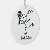Grundlegendes männliches Strichmännchen-Badminton Keramikornament (Rechts)