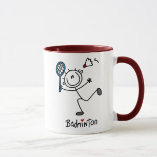 Grundlegendes männliches Strichmännchen-Badminton Tasse