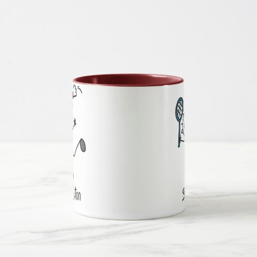 Grundlegendes männliches Strichmännchen-Badminton Tasse (Zentrum)