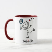 Grundlegendes männliches Strichmännchen-Badminton Tasse (Links)