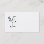 Grundlegendes männliches Strichmännchen-Badminton Visitenkarte (Rückseite)