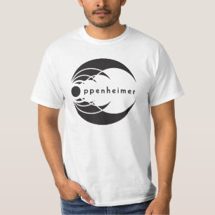 grundlegendes oppenheimer Logoschwarzes auf Weiß T-Shirt