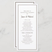 Grundlegendes Programm für die Hochzeit von Weiß u (Vorne/Hinten)